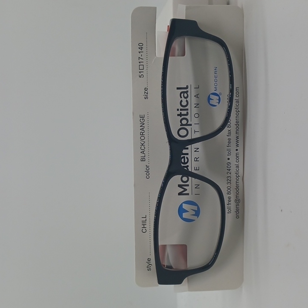 NWT MEN'S MODERN OPTICAL EYEGLASS FRAMES CHILL BLACK ORANGE